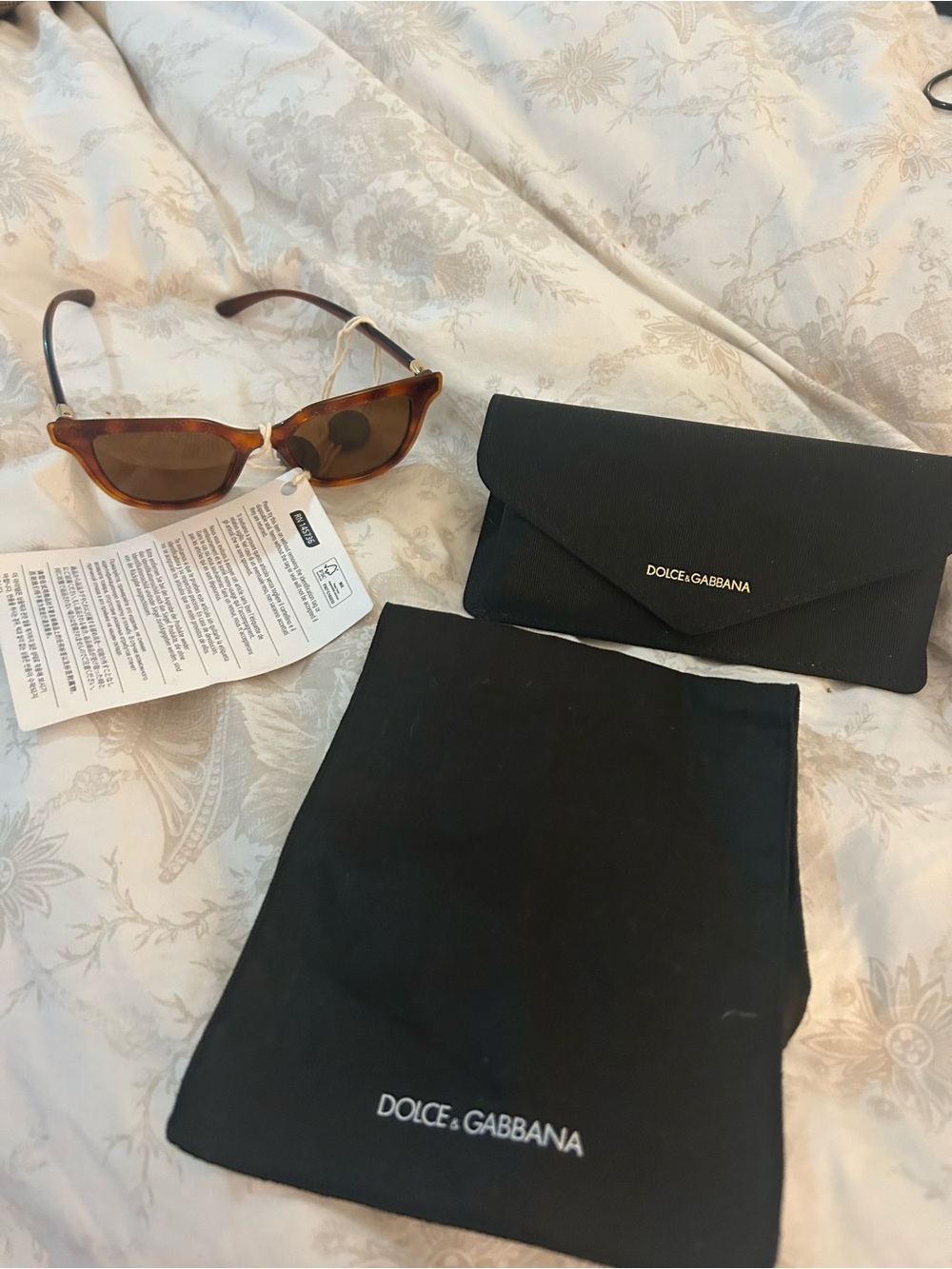 Dolce & Gabbana Tortoiseshell Cat-Eye Sunglasses with Brown Lenses